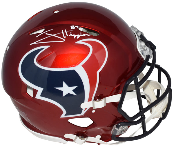JAYDEN HIGGINS SIGNED HOUSTON TEXANS RED AUTHENTIC SPEED HELMET BECKETT