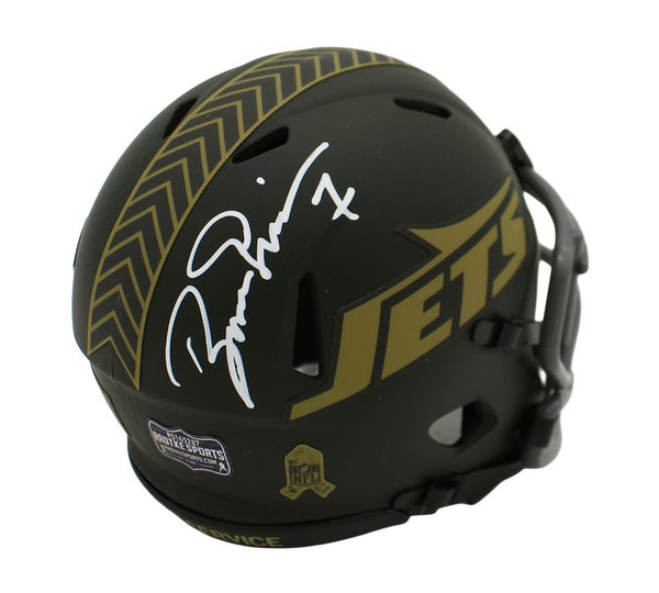 Boomer Esiason Signed New York Jets Speed Salute to Service 4 Mini Helmet