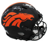 T Davis/J Elway/M Shanahan Signed Denver Broncos Speed Authentic Eclipse Helmet