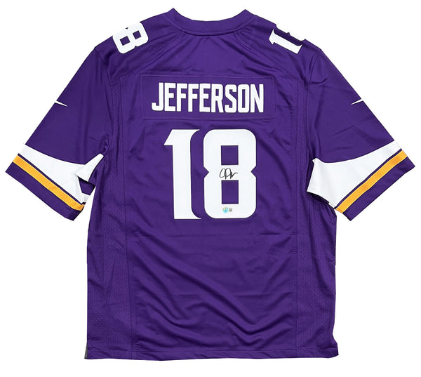 Justin Jefferson Minnesota Vikings Signed Purple Nike Game Jersey BAS Beckett