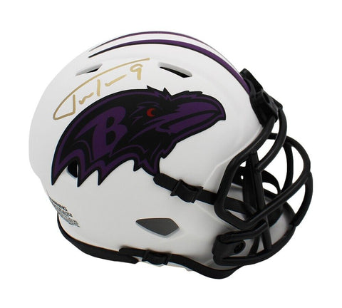 Justin Tucker Signed Baltimore Ravens Speed Lunar NFL Mini Helmet