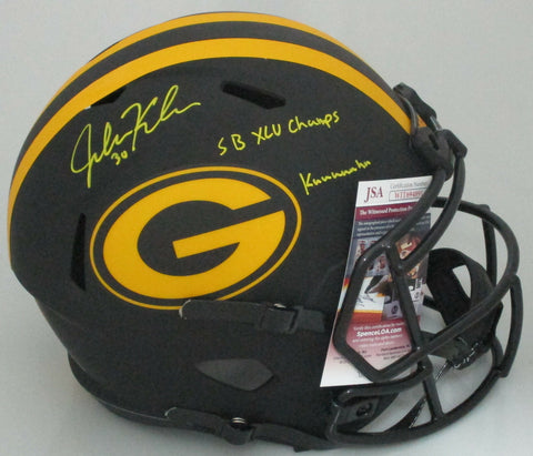 Packers JOHN KUHN Signed Full Size ECLIPSE Replica Helmet AUTO w/ Scripts - JSA