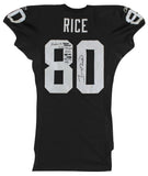 Raiders Jerry Rice "3 TD" Signed 2001 Game Used Reebok Black Jersey Fanatics