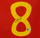Xavi Hernandez Signed Spain FC Home Soccer Jersey #8 with Beckett COA