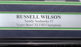 RUSSELL WILSON AUTOGRAPHED FRAMED 16X20 PHOTO SEAHAWKS SB TROPHY RW 185068