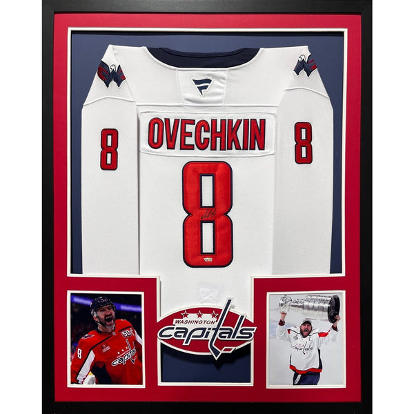 Alexander Ovechkin Autographed Signed Framed White Capitals Jersey FANATICS
