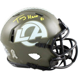Torry Holt Autographed Los Angeles Rams Mini Helmet Rave 22 STS Beckett W 58590