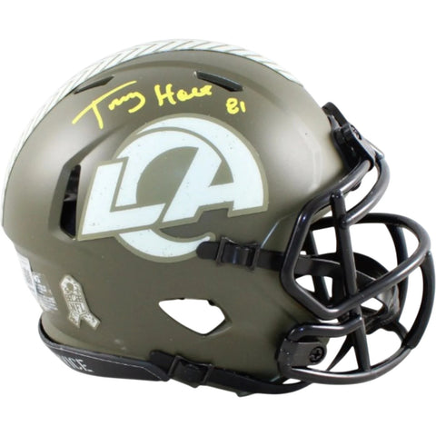 Torry Holt Autographed Los Angeles Rams Mini Helmet Rave 22 STS Beckett W 58590