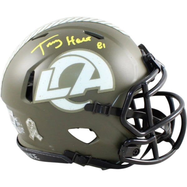 Torry Holt Autographed Los Angeles Rams Mini Helmet Rave 22 STS Beckett W 58590