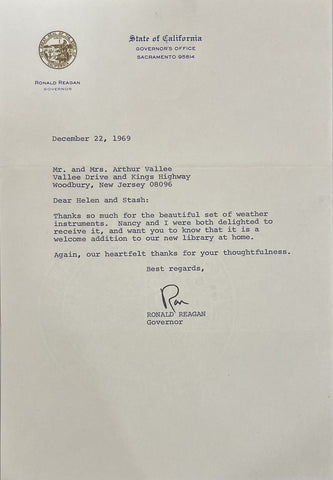 President Ronald Reagan Signed Personal Letter BAS AC22608