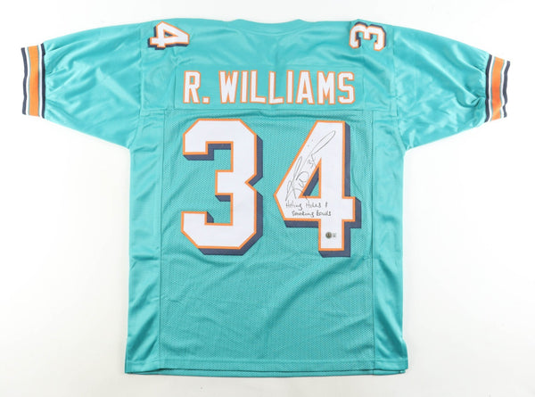 Ricky Williams Signed Dolphins Jersey "Hitting Holes & Smoking Bowls" (Beckett)
