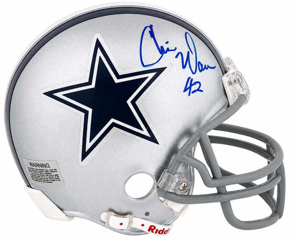 Chris Warren Signed Dallas Cowboys Riddell (VSR4) Mini Helmet - (SCHWARTZ COA)