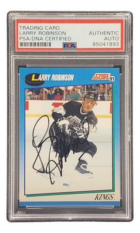 Larry Robinson Signed 1991 Score #511 LA Kings Hockey Card PSA/DNA 85041893