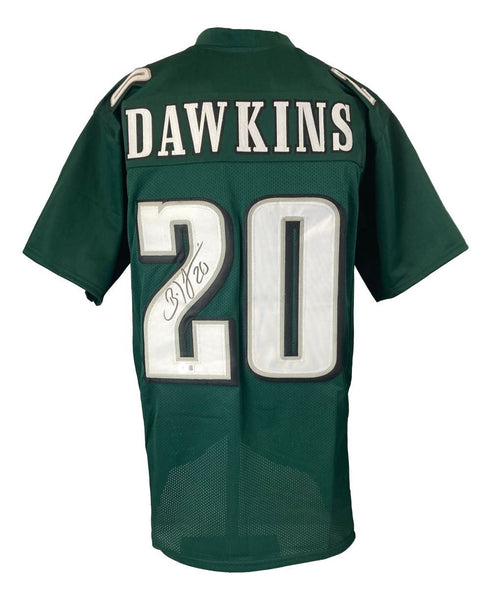 Brian Dawkins Philadelphia Signed Green Football Jersey BAS ITP
