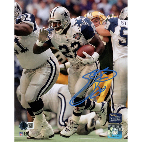 Emmitt Smith Autographed/Signed Dallas Cowboys 8x10 Photo Beckett Witness 51457