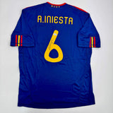 Autographed/Signed Andres Iniesta Spain Blue World Cup Jersey Beckett BAS COA