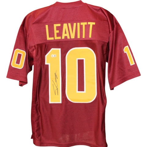 Sam Leavitt Autographed/Signed College Style Red XL Jersey Beckett Witness 51419