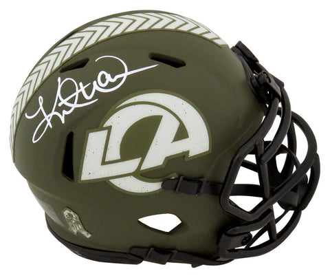 Kurt Warner Signed Rams Salute To Service Riddell Speed Mini Helmet - (SS COA)