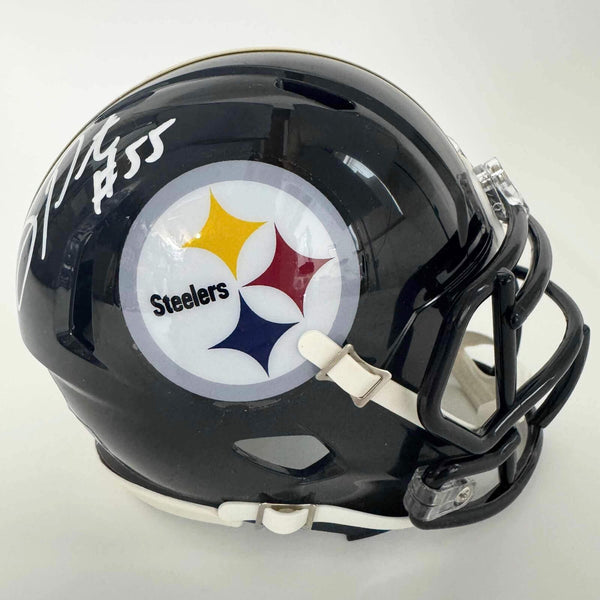 Autographed/Signed Joey Porter Sr Pittsburgh Steelers Mini Helmet JSA COA