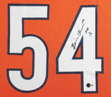 Brian Urlacher Signed Chicago Bears 35x43 Framed Jersey Inscrbd. HOF 18 (Becket)