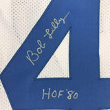 Framed Autographed/Signed Bob Lilly HOF 80 33x42 Dallas White Jersey JSA COA
