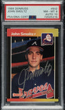 John Smoltz Signed 1989 Donruss #642 Braves Rookie Card PSA NM-MT 8 Auto Gem 10