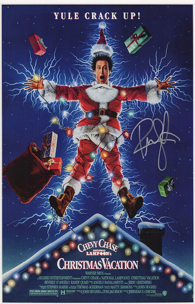 Randy Quaid Signed Christmas Vacation 11x17 Movie Poster -(SCHWARTZ COA)