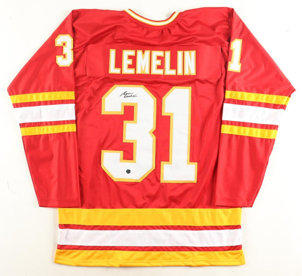 Rejean Lemelin Signed Calgary Flames Jersey (All World) NHL Career 1974-1993