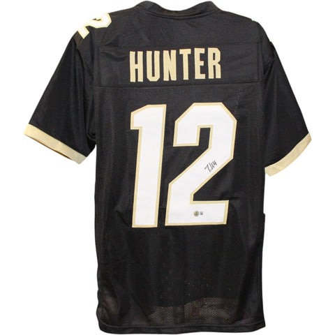 Travis Hunter Autographed College Style Black XL Jersey Beckett Witness 51418