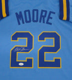 Brewers 82 AL Champ CHARLIE MOORE Signed Custom Replica Blue Jersey AUTO - JSA