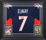 John Elway Authentic Signed Navy Blue Pro Style Framed Jersey BAS Witnessed