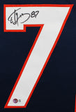 Ed McCaffrey Authentic Signed Navy Blue Pro Style Jersey BAS Witnessed