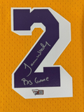James Worthy Autographed/Inscribed "Big Game" M&N Swingman Jersey Fanatics COA