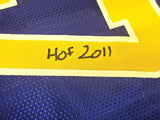 WARRIORS CHRIS MULLIN AUTOGRAPHED BLUE JERSEY "HOF 2011" BECKETT WITNESS 232592