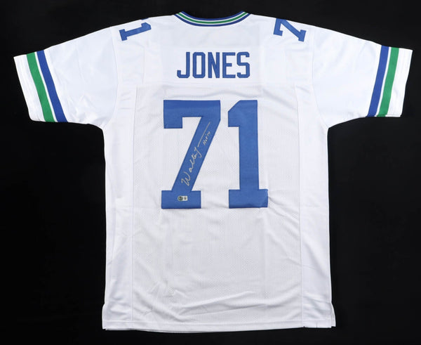 Walter Jones Signed Seahawks Jersey Inscrbd "HOF 14" (Beckett) 9xPro Bowl Tackle
