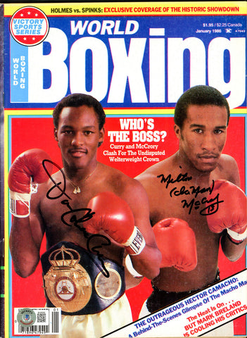 Donald Curry & Milton McCrory Autographed World Boxing Magazine Beckett #BH29292