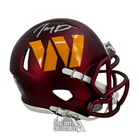 Jayden Daniels Autographed Washington Speed Mini Helmet - Fanatics (Silver)