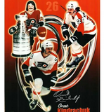 Flyers Legends Pennant Signed (5) Parent, Barber, Macleish, Watson, Kindachuk
