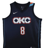 Thunder Jalen Williams Signed 2025 Navy Nike City Edition Swingman Jersey JSA