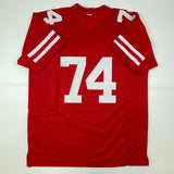 Autographed/Signed Joe Staley San Francisco Red Football Jersey Beckett BAS COA