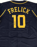 Brewers Outfielder SAL FRELICK Signed Custom Replica BLUE Jersey AUTO - BAS