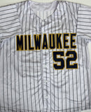 KYLE HARRISON Signed Custom Replica Pinstripe Brewers Jersey AUTO - JSA