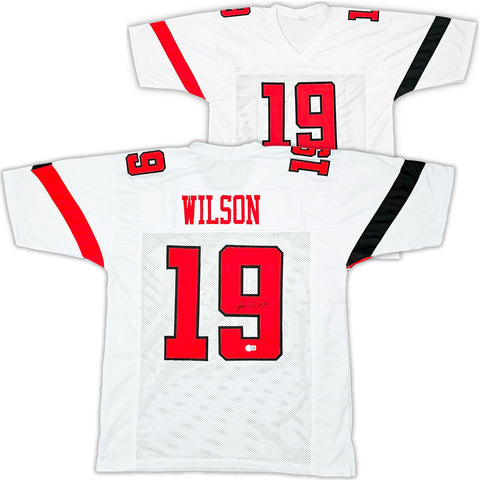 TEXAS TECH TYREE WILSON AUTOGRAPHED SIGNED WHITE JERSEY BECKETT WITNESS 215905