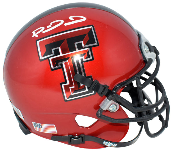 PATRICK MAHOMES SIGNED TEXAS TECH RED RAIDERS RED MINI HELMET BECKETT