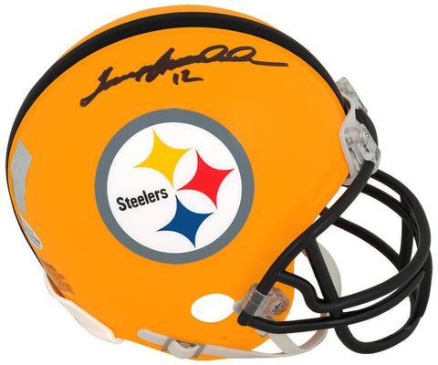 Terry Bradshaw Signed Pittsburgh Steelers Gold Riddell Mini Helmet (BECKETT COA)