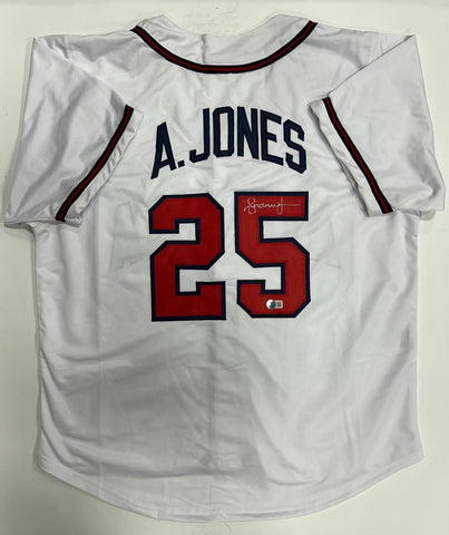 Atlanta Braves Outfielder ANDRUW JONES Signed Custom Jersey AUTO - BAS