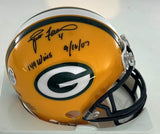 Packers HOF'er BRETT FAVRE Signed Riddell VSR4 Mini Helmet AUTO w/ "149 Wins"