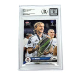 Luka Modric Signed 2024-25 Topps Now UCC Super Cup Club Record - BGS 9