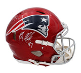 Tom Brady & Rob Gronkowski Signed New England Patriots Speed Auth Flash Helmet