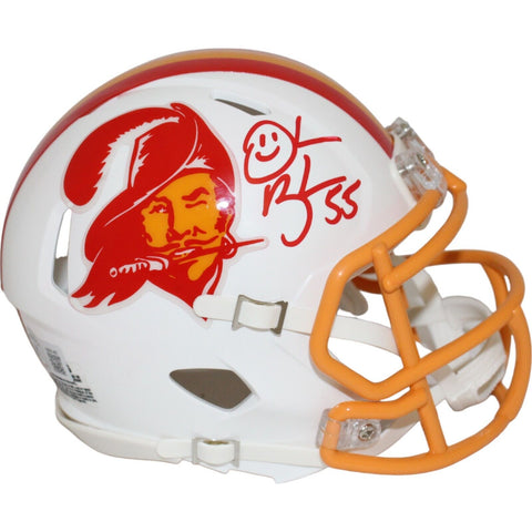 Derrick Brooks Autographed Tampa Bay Buccaneers TB Mini Helmet Beckett 44104